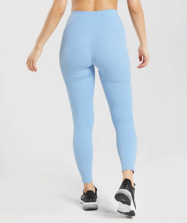 Damske Legíny Gymshark Whitney Mesh Modre | CA1075469